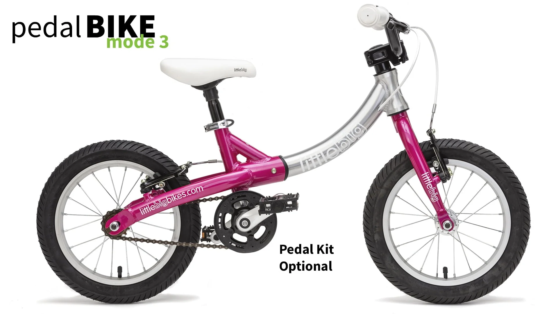 2024 Sparkle Pink Convertible balance bike - Image 3