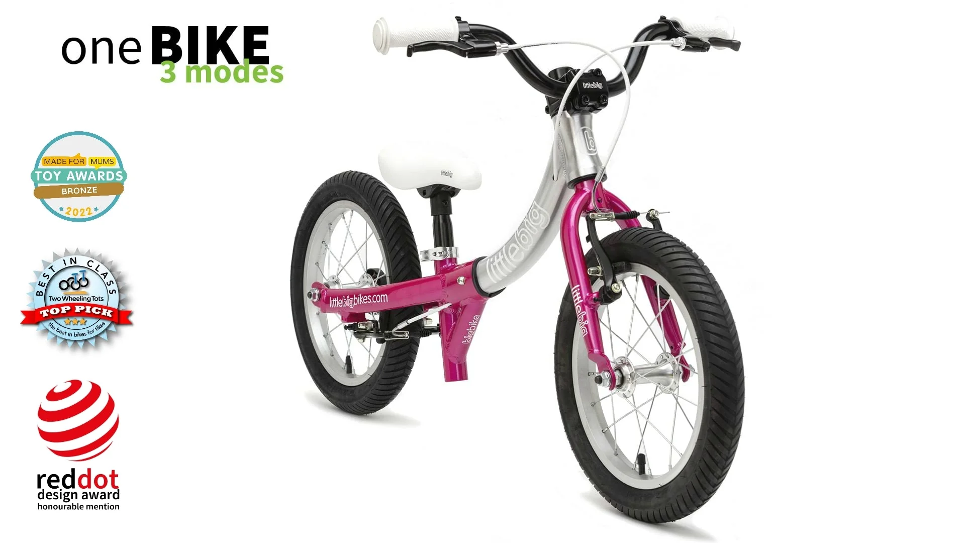 2024 Sparkle Pink Convertible balance bike - Image 4